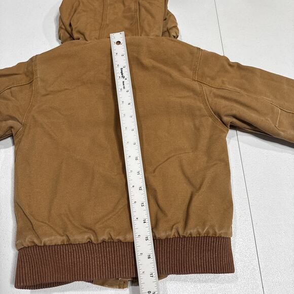 Carhartt Kids Heavy Duty Quilted Jacket Hooded Canvas Size XXS (4-5) Fall Winter - Picture 16 of 16